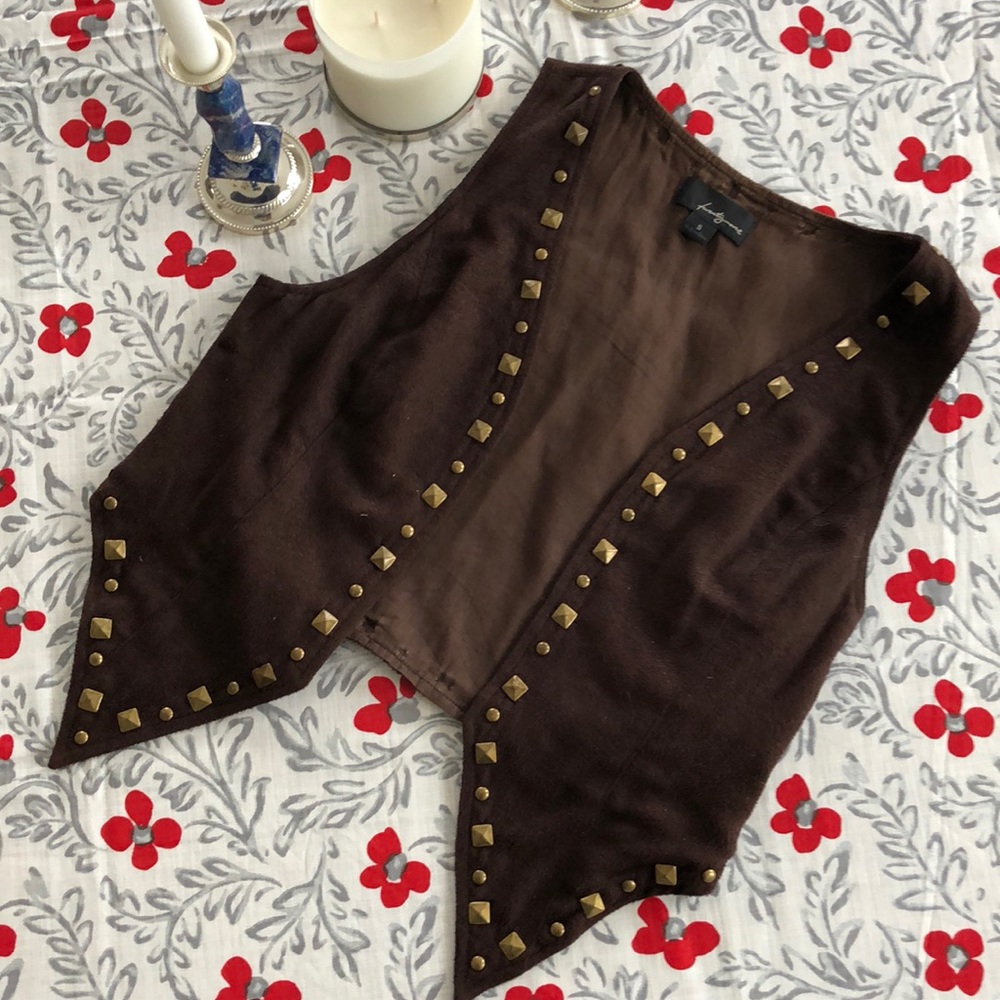 Gold Studded Brown Vest